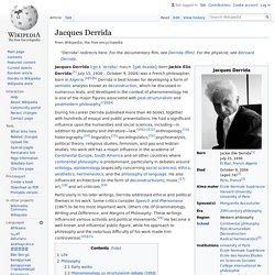 Jacques Derrida - Wikipedia