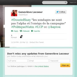 Geneviève Lecoeur: #DousteBlazy "les sondages