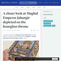 A closer look at Mughal Emperor Jahangir depicted on the hourglass throne