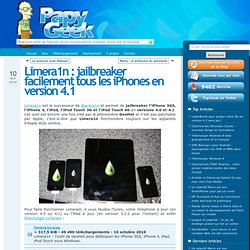 LIMERA1N : JAILBREAKER FACILEMENT TOUS LES IPHONES EN VERSION 4.1