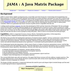 JAMA: Java Matrix Package