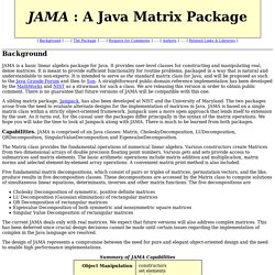 JAMA: Java Matrix Package