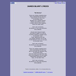 JAMES BLUNT LYRICS - No Bravery