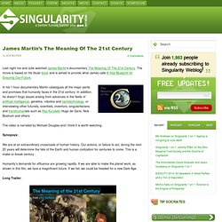 James Martin’s The Meaning Of The 21st Century