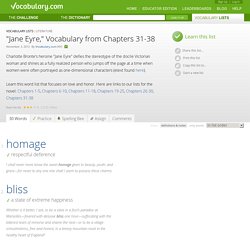 "Jane Eyre," Vocabulary from Chapters 31-38 - Vocabulary List