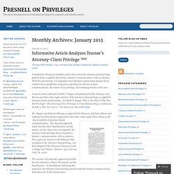 2013 January « Presnell on Privileges
