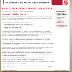 January 2014 Public Hearing » salvos.org.au/royalcommission/