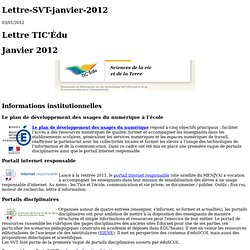 Lettre-SVT-janvier-2012 — Éduscol Numérique