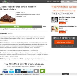 Japan - Don't Force Whale Meat on Schoolchildren