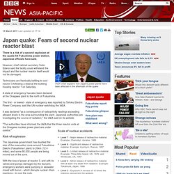 Japan quake: Fears of second nuclear reactor blast