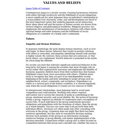 Japan - VALUES AND BELIEFS