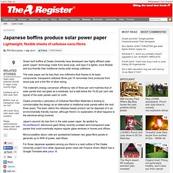 Japanese boffins produce solar power paper