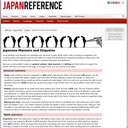 Japanese Customs & Etiquette - Japan Portal