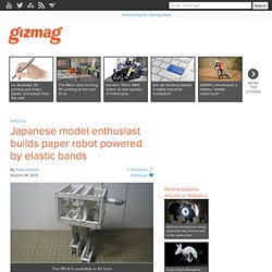 Japanese model enthusiast builds paper robot powered by elastic bands