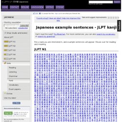 Japanese example sentences - JLPT kanji