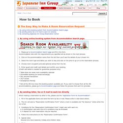 Information about how to book each member of Japanese Inn Group