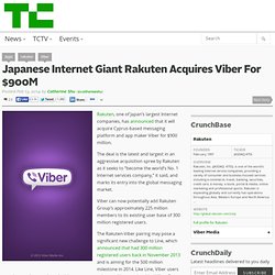 Japanese Internet Giant Rakuten Acquires Viber For $900M