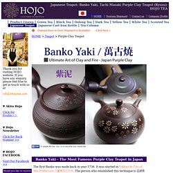 Japanese Teapot: Banko Yaki, Tachi Masaki Purple Clay Teapot (Kyusu): HOJO TEA