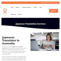 Japanese Document Translation Services Australia