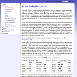 Java Anti-Patterns
