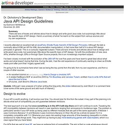 Java API Design Guidelines