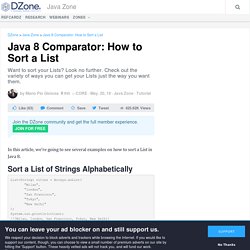 Java 8 Comparator: How to Sort a List