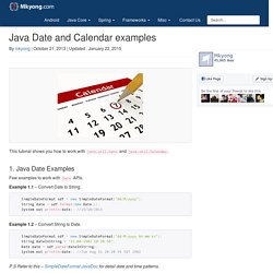 Java Date and Calendar examples