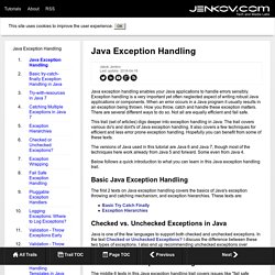 Java Exception Handling Tutorial