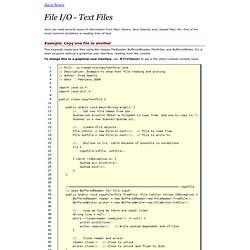 Java: File I/O - Text Files