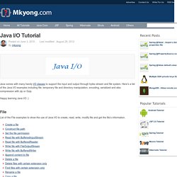 Java I/O Tutorial