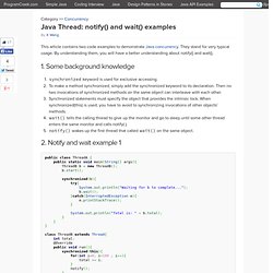 Java notify() and wait() examples