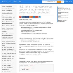 Java - Модификаторы доступа / ProgLang