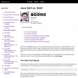 Java SAX vs. StAX