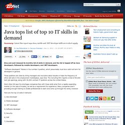Java tops list of top 10 IT skills in demand