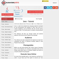 Java Tutorial