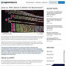 Java vs. PHP: Which Is Better?