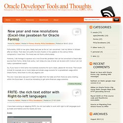 Oracle Developer Tools and Thoughts