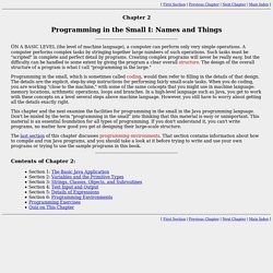 Programming in the Small I: Names and Things
