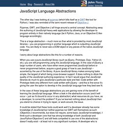 JavaScript Language Abstractions