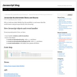 Javascript Accelerometer Demo and Source