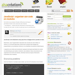 JavaScript : organiser son code en modules
