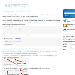 Javascript anonymous functions – Helephant.com