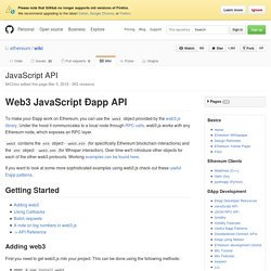 Web3.js (JavaScript API for Ethereum)