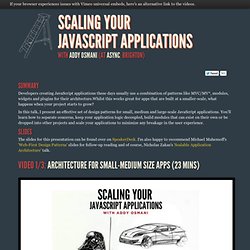 Scaling Your JavaScript Applications (Videos)