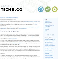 tech blog » Blog Archive » Some love for JavaScript applications