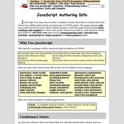 JavaScript Authoring Info