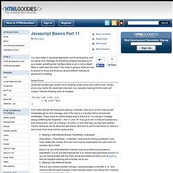 Javascript Basics Part 11 - www.htmlgoodies.com