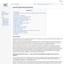 JavaScript best practices - W3C Wiki