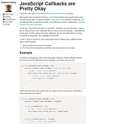 JavaScript Callbacks are Pretty Okay - Andrew Kelley