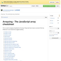 Arrayzing - The JavaScript array cheatsheet · GitHub